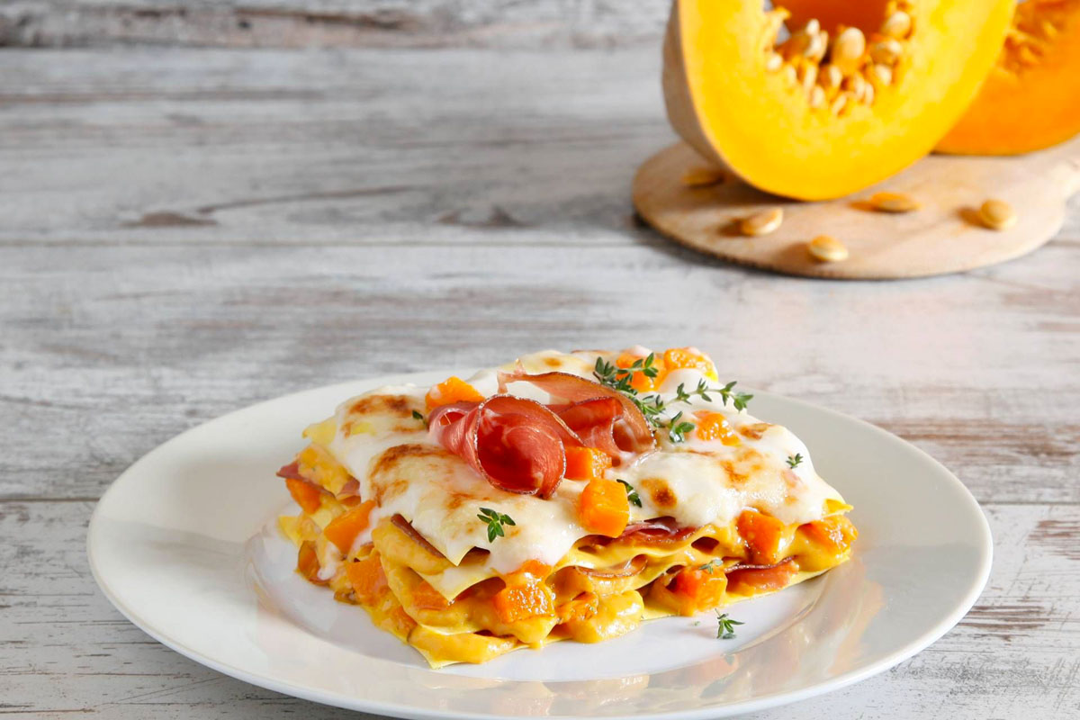 lasagne con zucca e scamorza